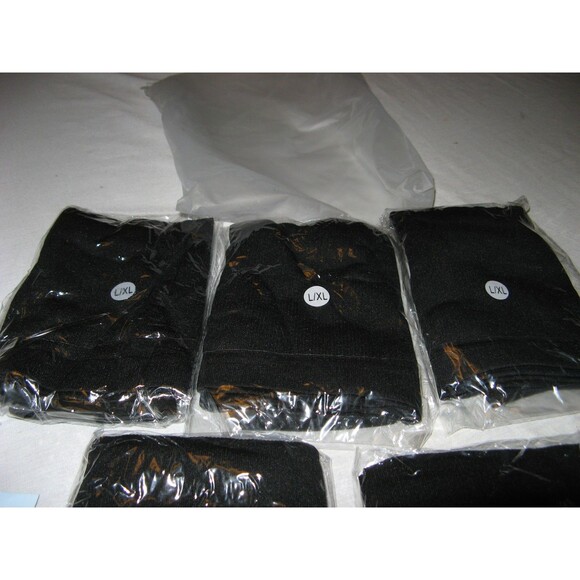 Mens Compression Socks Black Lot Of 5 Pairs Size L/XL NEW Open Toe - Picture 2 of 4